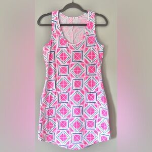 Mahi Gold Docksider Racerback Geometric Print Cotton Blend Mini Dress Medium‎